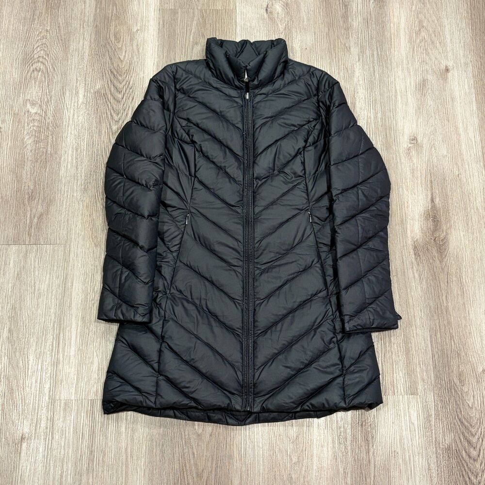 Patagonia Quilted Down Puffer Jacket Parka Long Coat Women's Size Small Black